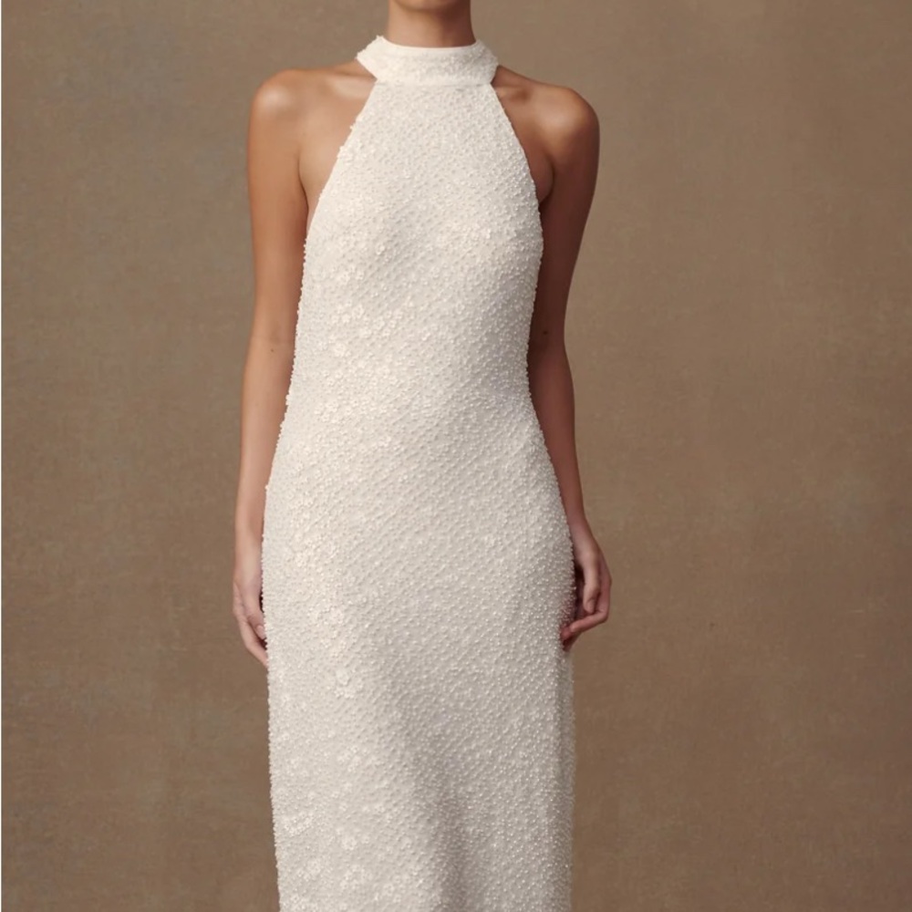 Meshki Beaded Halter Maxi Dress